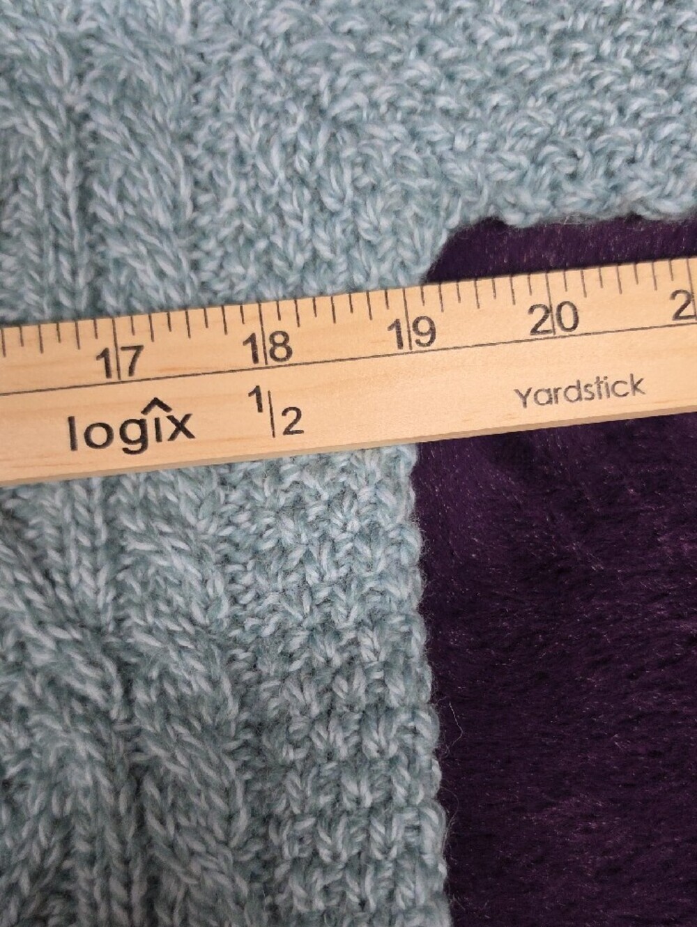 The Irish Store Merino Wool Cable Knit Zip Cardigan - Light Blue sz Med - Picture 8 of 9